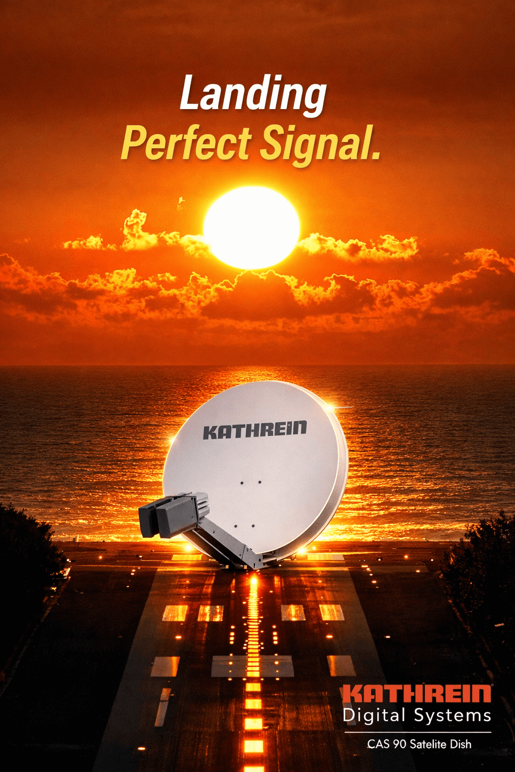 Professional KATHREIN satellite dish – perfect reception on islands and coastal areas.